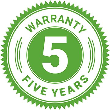 5-year warranty for the produced products