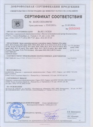 Certificate of conformance